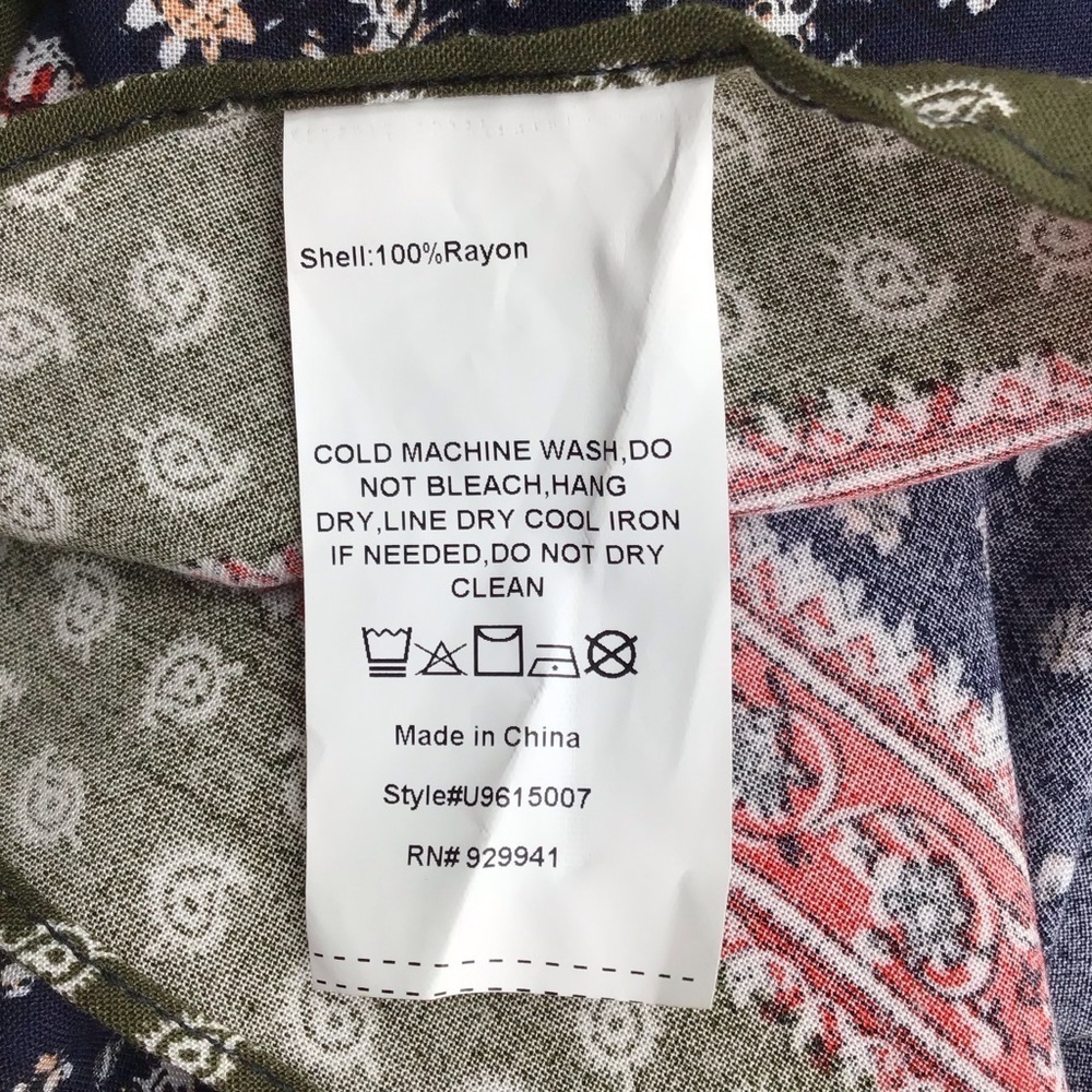 Suzanne Betro Navy and Red Patterned Poncho - Picture 5 of 7